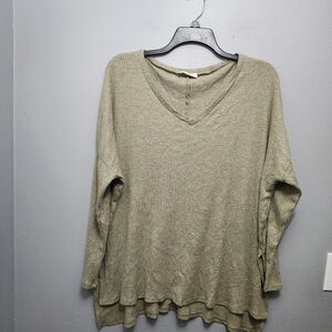 Zenana women's pullover V neck top size 2X olive green lounge wear comfo…